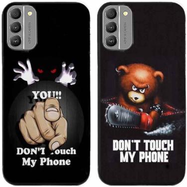 Imagem de 2 peças Bear You Don't Touch My Phone impresso TPU gel silicone capa de telefone traseira para Nokia todas as séries (Nokia G400)