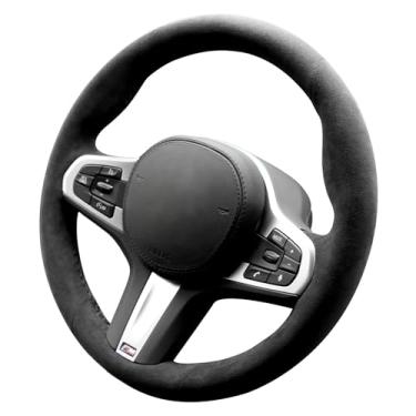 Imagem de Alfanxi Capa de volante Alcantara costurada à mão para BMW G20 G21 F40 F44 G22 G26 G30 G31 G32 G11 G12 G13 G14 G15 G16 G01 G02 G05 G06 G07 G29 (Sem listras)