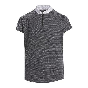 Imagem de adidas Camisa polo feminina com zíper, preta, PP