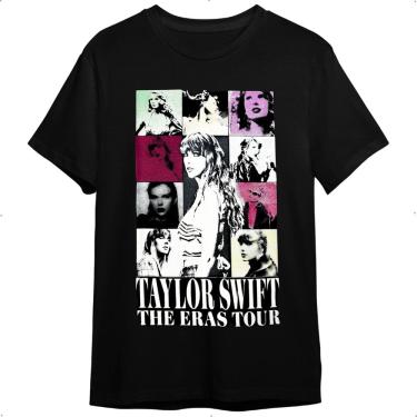 Imagem de Camiseta Taylor Swift The Eras Tour Preta Plus Size Unissex