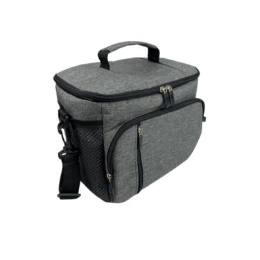 Imagem de Bolsa Térmica Transversal Porta Marmita Fitness Fit Lancheira Academia 8 Litros Cinza Art 2 ART MANIA