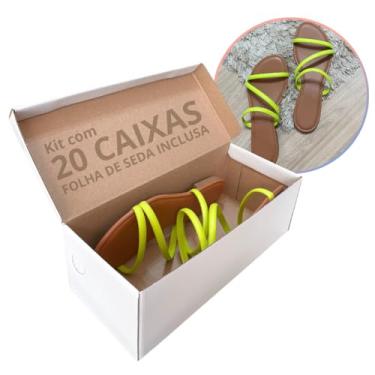 Imagem de 20 Caixas de Papelão Para Sapato Branca 28x12x9,5cm
