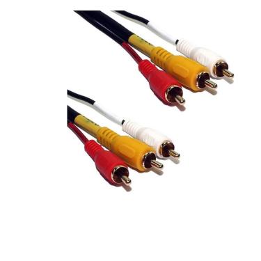 Imagem de Cabo 3 Rca + 3 Rca Gold C/ Coaxial 10M