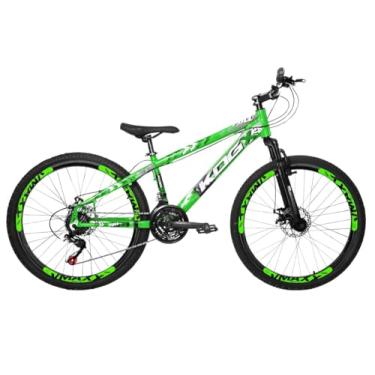 Imagem de Bike Aluminio Aro 26 KOG Viking x25 Freeride 21v Aro Aero Folha Dupla Vmaxx Freio a Disco com Suspensão de 80mm,13.5,Verde Neon Branco