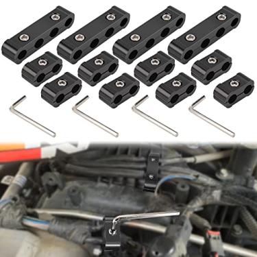 Imagem de Conjunto de separador de fio de vela de ignição de motor de carro de 12 peças para separador de fio de vela de ignição de 8 mm, 9 mm, 10 mm, suporte de tear de arame de ignição separadores de fio de liga de alumínio