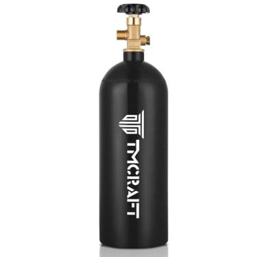Imagem de TMCRAFT Tanque de CO2 de 2,3 kg, cilindro de liga de alumínio de alta resistência com válvula CGA-320, cilindro aprovado pelo DOT para kit Kegerator e distribuição de cerveja de pressão (revestimento