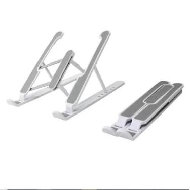 Imagem de Suporte Notebook Tablet Alumínio Ajustável Dobrável Branco - Mare Vend