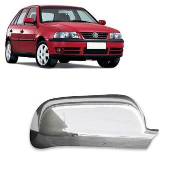 Imagem de Aplique Cromado Capa Retrovisor Gol Parati Saveiro G3 G4 99 a 14 Golf 