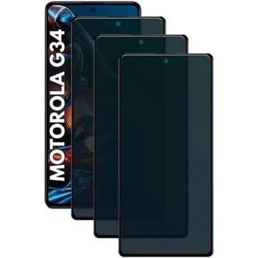 Imagem de Kit 3UN Película 3D de Vidro Privacidade para Motorola Moto G34 5G - L