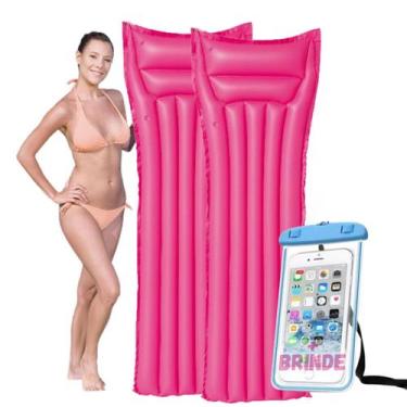 Imagem de Kit 2 Boias Colchões Bronzeador Inflável Piscina Gigante + Capa A Prov