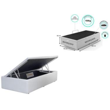 Imagem de Cama Box Baú Solteiro 78x188 - Largura Menor  - Jadmax, Sintético Bran