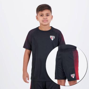 Imagem de Kit São Paulo Hero Escudo Juvenil Preto - Spr, 2 ANOS