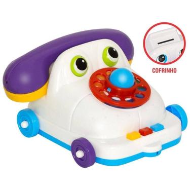 Imagem de Telefone Infantil Brinquedo Educativo Para Bebe Com Cofrinho Cor:branco
