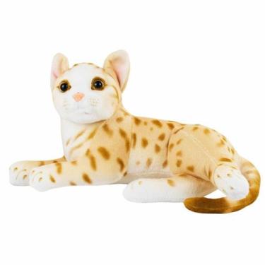 Imagem de Gato Caramelo Deitado Realista 32cm - Pelúcia - Foffy