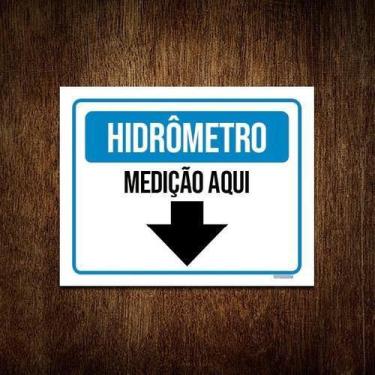 Imagem de Kit 5 Placa Sinalização - Hidrômetro Medição Aqui - Sinalizo