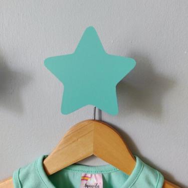 Imagem de 6 Ganchos de parede pendurador Colorido MDF Estrela - Souvenir Decor, 