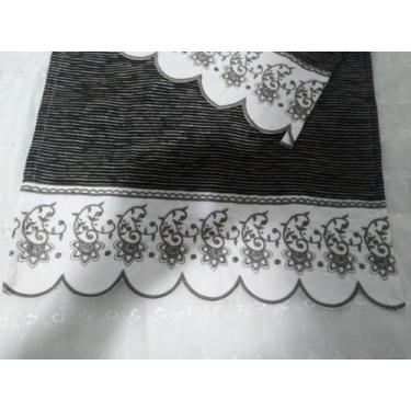 Imagem de 1 Peseiras Xale Cama Bordado Richilieu solteiro Tecido Chinile - Thais