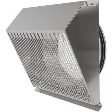 Imagem de Vent Systems Tampa de ventilação de exaustão de 25,4 cm com junta de borracha - aço inoxidável - caixa de exaustão de ar externa robusta à prova de intempéries - Montagem de duto ou superfície -