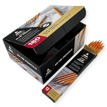 Imagem de ARTEZA Lápis HB nº 2, pacote com 180, lápis de grafite com caixa de madeira a granel, pré-apontados, com borrachas sem látex, material de escritório e escola para exames e salas de aula