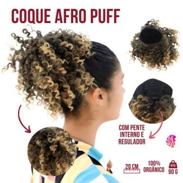 Imagem de Coque Afro Cacheado Weng G-2084, Loiro Medio 1T27/613/144