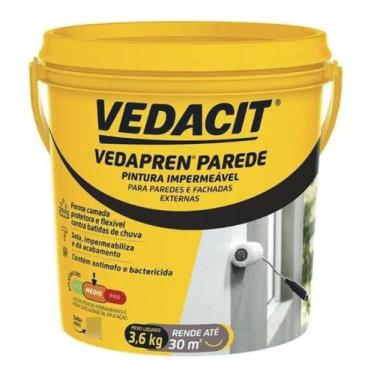 Imagem de Tinta Impermeabilizante Vedapren Parede Branco Externo 3,6kg - Vedacit