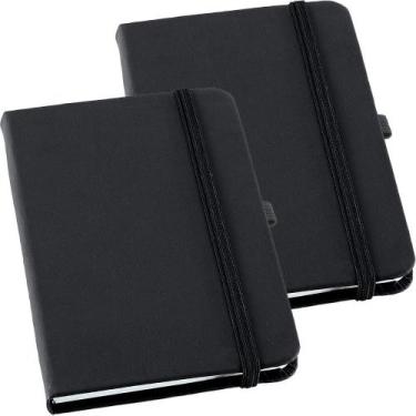 Imagem de Kit 2x Caderneta de Anotações 9x14cm 80 Fls Pautadas Preto - TopGet