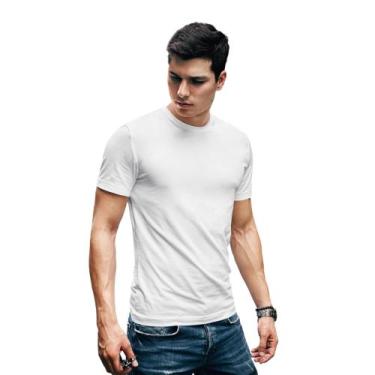 Imagem de Camisa Básica Masculina 100% Algodão Blusa Premium Lisa Fio 30.1 - Lau