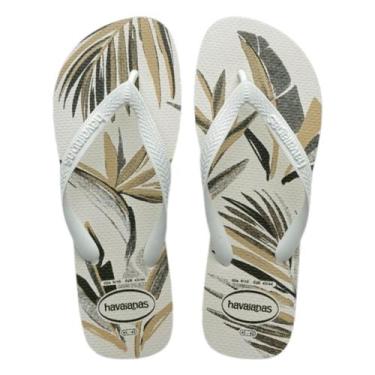 Imagem de Sandalia Havaianas Aloha 24.25, Branco, Branco, Verde oliva, 43/44