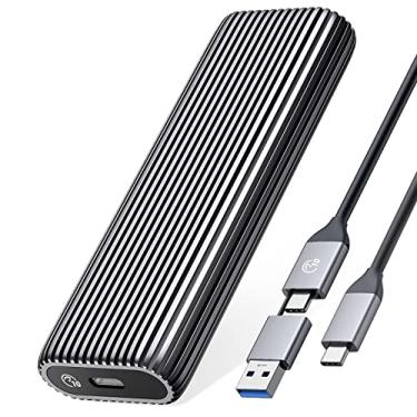 Imagem de ORICO Adaptador Sem Ferramentas de Alumínio para Gabinete M.2 Nvme Ssd, Leitor Usb 3.2 Usb-C M2 de 10 Gbps para M.2 Pcie Nvme M-Key 2230/2242/2260/2280 Ssd, Compatível com Thunderbolt 3, Suporte Para