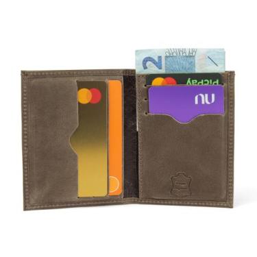 Imagem de Carteira Pequena Slim Masculina Em Couro Porta Cartão, Cnh - Fênix Cou