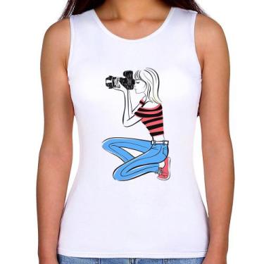Imagem de Regata Feminina Fotógrafa Art - Foca na Moda, Branco, GGG