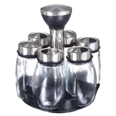 Imagem de Porta Temperos Condimentos Giratório 6 Potes Cozinha Gourmet - PGB