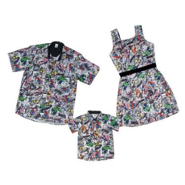 Imagem de Kit Família Pai Mãe e Filho Infantil Vingadores Gibi Festa - Ateliê Iz