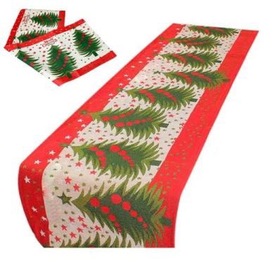 Imagem de Caminho de Mesa Passadeira Toalha Natal Natalino Trilho Mesa de Jantar
