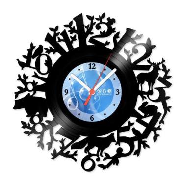 Imagem de Relógio De Parede Disco Vinil Números Floresta - VNU-013 - Modernarte