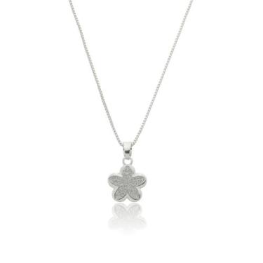 Imagem de Gargantilha com Pingente Prata Flor Delicada Veneziana Leve - Enzara J