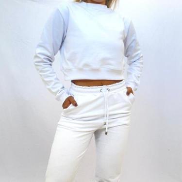 Imagem de Conjunto Moletom Cropped e Calça Estiloso e Confortável - NATIVA, Bran