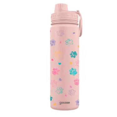 Imagem de Garrafa Térmica Fresh 650ml Rosa Patinhas Coloridas - Gocase 0016
