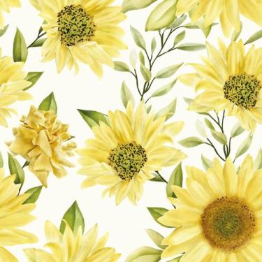 Imagem de Papel De Parede Adesivo Pintura Girassol Aquarela - Criptonita, 10m