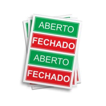 Imagem de Cartela De Adesivos Sinalização Aberto E Fechado 20x28cm - PRESENTE-BR