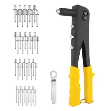 Imagem de Rebitador Manual Alicate Rebitadeira 4 Bicos C/ 40 Rebites - EDA