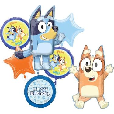 Imagem de Bluey and Bingo Birthday Party Supplies Balloon Bouquet Decorations 7pc