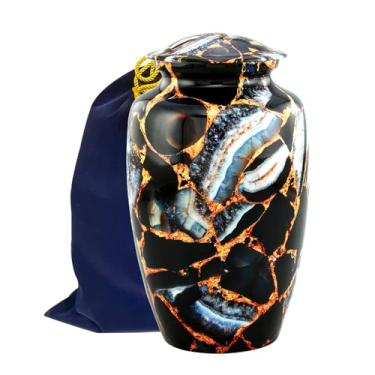 Imagem de SILENT GOODBYES Urnas de Cremação Memoriais para Cinzas Humanas | Urna de Cremação Grande Feita À Mão com Acabamento Em Mármore para Sepultamento de Adultos, Urnas Decorativas Funerárias para Mulheres