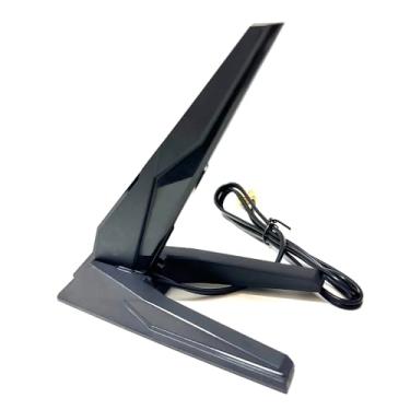 Imagem de Antena WiFi 7 2T2R Dual Band WiFi 6E Antena móvel Base Magnética Conector RP-SMA para PC Computador Desktop WiFi 6E Placa-mãe Cartão Bluetooth Roteador WiFi sem fio WiFi 7 com cabo de extensão de 90