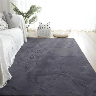 Imagem de Decoração moderna para casa, carpete artificial, sala de estar, macio, fofo, pelúcia, tapete, quarto infantil, carpete, cinza, cinza escuro, 60x120cm 23,6x47 pol.