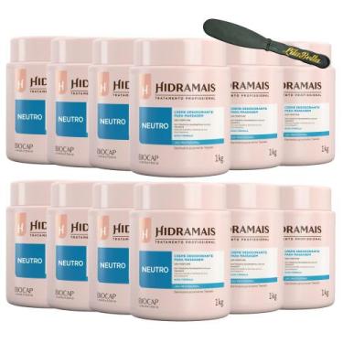 Imagem de 12UN Creme Para Massagem Neutro 1KG Hidramais + Espátula