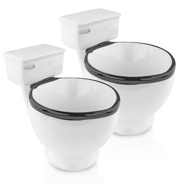 Imagem de Fairly Odd Novelties FON-10036-2PK Fi vaso sanitário hilário engraçado elefante branco mordaça presente banheiro humor no seu melhor verdadeiro cerâmica grande caneca divertida, 2 unidades, tamanho