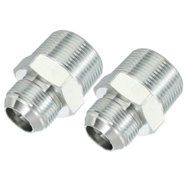 Imagem de PATIKIL Conectores de mamilo redutores hexagonais adaptador de tubo 1-5/40.6 cm macho 37° Flare JIC x 1-1/10.2 cm macho NPT, pacote com 2 adaptadores de bocal redutor de encaixe de tubulação encaixe