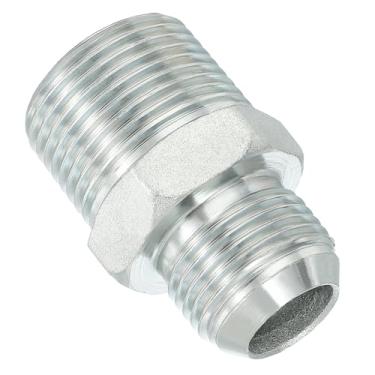 Imagem de PATIKIL Conector adaptador de tubo 1-1/40.6 cm macho 37 ° Flare JIC x 2.5 cm macho R encaixe de tubo restritor de alimentação de óleo conector hidráulico para sistema de tubulações de água a vapor de