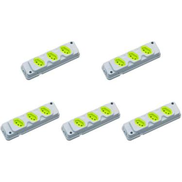 Imagem de Kit C/5 - Tomada Barra Fiolux   Tripla 20A 2 Polos+Terra ...